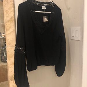 Black 100% Rayon long sleeve Shirt